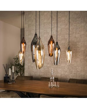 Hoyz hanglamp 4+3 cocoon mix glass -