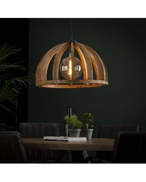 Hoyz Hoyz hanglamp gebogen houten spijlen Ø60 mango naturel