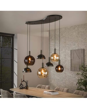 Hoyz hanglamp cluster 4+3-lichts sienna