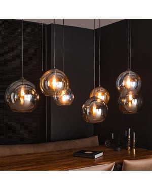 Hoyz Hoyz hanglamp 4+3 multi globe xl 7 lichtpunten artic