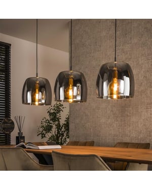 Hoyz hanglamp 3l drift glass smoke grey glas