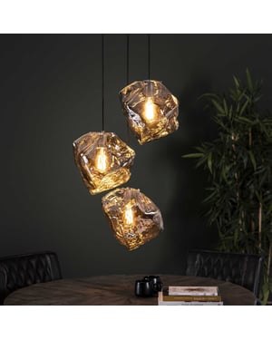 Hoyz Hoyz hanglamp rock chromed 3 lampen industrieel 50x50x150