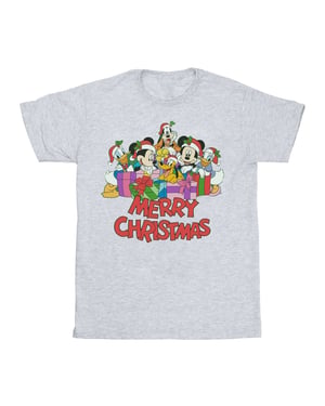 Disney Heren Mickey Mouse en vrienden Kerstmis T-Shirt (Sportgrijs)