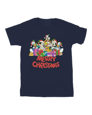 Disney Heren Mickey Mouse en vrienden Kerstmis T-Shirt (Marineblauw)