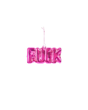 House Vitamin Ornament xmas hanger fuck pink glass 4,5x3,5x7,5cm