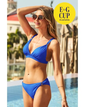 Cobalt Blue Fuller Bust Triangle Bikini Top