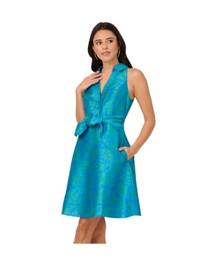 Tie Front Printed Short Dress