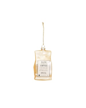 House Vitamin Xmas hanger coffee beans glass 6x5x11,5cm