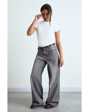 Basic Rib Short Sleeve Longline Fitted Top