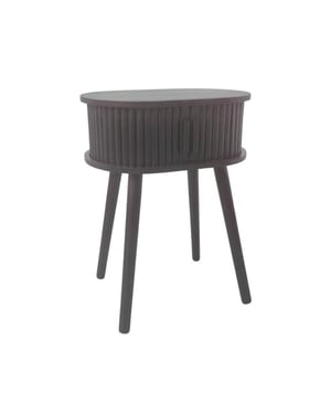 House Vitamin Side table bedside cabinet with slatted sliding door black 40x30x53cm