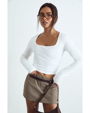 Basic Square Neck Long Sleeve Top