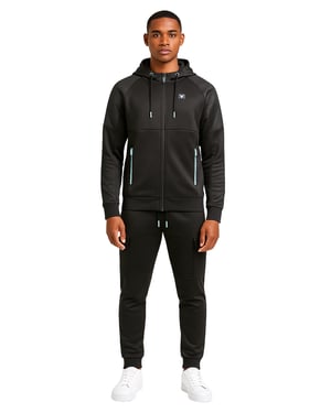 D-Rock Mens Zip Up Hoodie Joggers Tracksuit Set