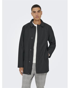 Only & Sons Mens Long Coat Lightweight Autumn Winter