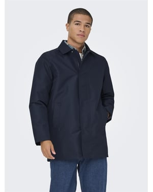 Only & Sons Mens Long Coat Lightweight Autumn Winter