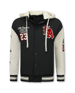 Enos Baseball jas met capuchon oversized bomberjack