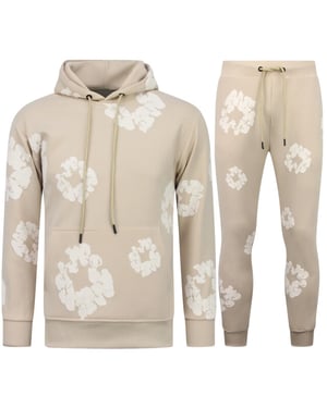Top-Star Dik geweven trainingspak met bloemen all over bloemenpak