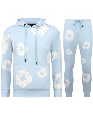 Top-Star Dik geweven trainingspak met bloemenprint all over print bloemenpak