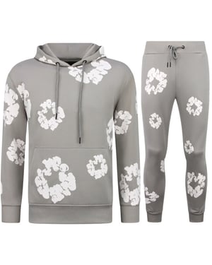 Top-Star Dik geweven trainingspak met bloemenprint all over print bloemenpak