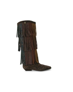 Kurt Geiger London Suede Western Fringe Pull On Boots