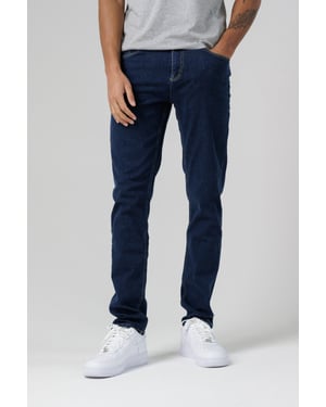Dark Indigo Organic Cotton Blend Skinny Fit Mid-Rise Denim Jeans