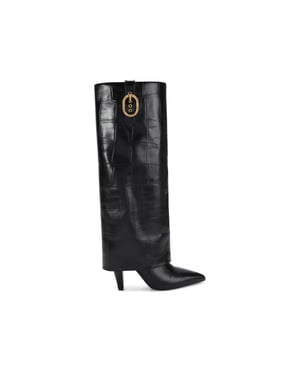 Kurt Geiger London Leather Fold Over Tall Boots