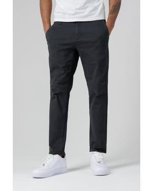 Dark Grey Organic Cotton Blend Slim Fit Classic Chinos