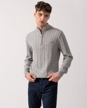Half Zip Jumper in Grey