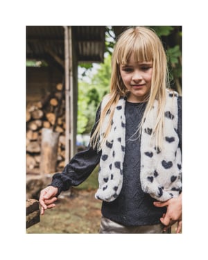 Looxs Revolution Gilet offwhite hearts voor meisjes in de kleur