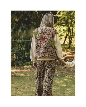 Looxs Revolution Lxs oversized gilet teddy leopard voor dames in de kleur