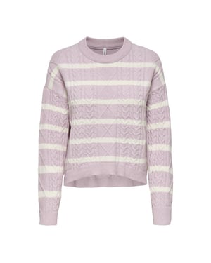 Only Onlkatia ls cable o-neck pullover cc knt dessin