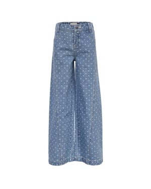 Looxs Revolution Wide leg bleach denim hearts voor meisjes in de kleur