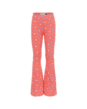 Looxs Revolution Flared sweat pants coral floral spring voor meisjes in de kleur