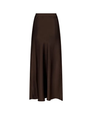 Neo Noir vicky heavy sateen skirt 159588 676 dark brown