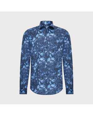 Blue Industry Het leaf-print overhemd |