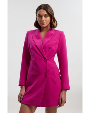 Polished Tailored Double Breasted Blazer Mini Dress