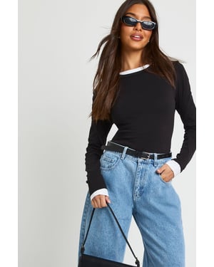 Basic Long Sleeve Fitted Longline Top