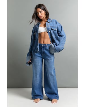The Petite Mid Waist Wide Leg Jean