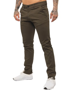 Enzo Mens Slim Fit Stretch Chinos
