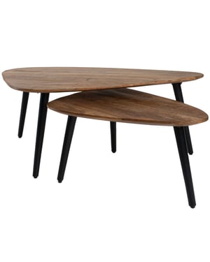 Home67 Salontafel jamal mangohout set van 2