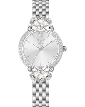 Invicta Wildflower 69111 Dames Horloge - Quartz Uurwerk - met witte Wijzerplaat - 30mm