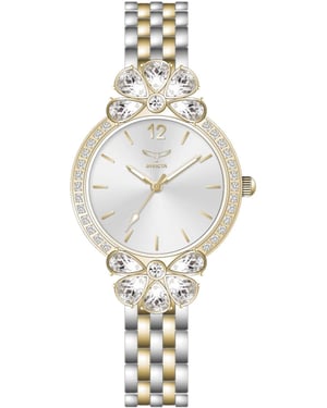 Invicta Wildflower 69107 Dames Horloge - Quartz Uurwerk - met witte Wijzerplaat - 30mm