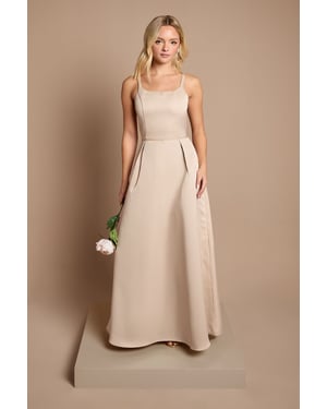 Teen Structured Satin Full Skirted Bridesmaid Dress
