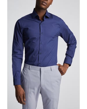 Slim Fit Poplin Single Cuff Cutaway Collar Shirt