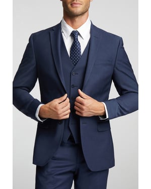 Premium Blue Panama Slim Suit Jacket