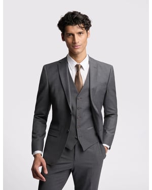 Premium Charcoal Panama Slim Suit Jacket