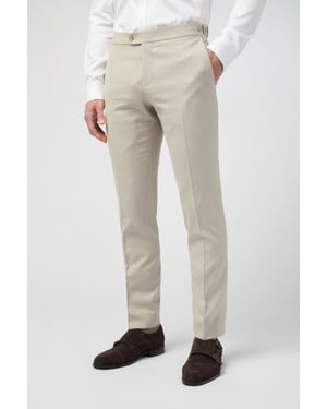 Tailored Fit Stone Linen Trousers