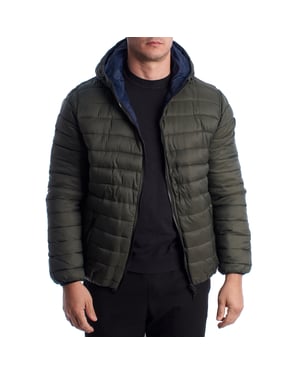 Heren Dubbelzijdige Gevoerde Jas met Capuchon 66496