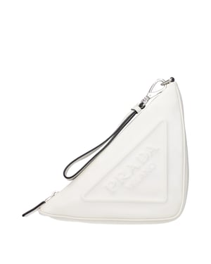 Witte Leren Clutch Tas
