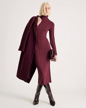 River Island Womens Midi Dress Red Cosy Wide Rib