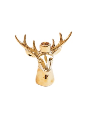 House Vitamin Candle holder reindeer ceramic gold 11x6x11cm